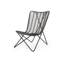 Outdoor Wicker Chair With Geometric Cross Base, (Set of 2) - Gray