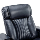270° Power Swivel Recliner Home Theater Chair With Hidden Arm Storage, LED Light, Cup Holder, And Tray Table