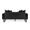 Contemporary Oversized Loveseat With Accent Pillow