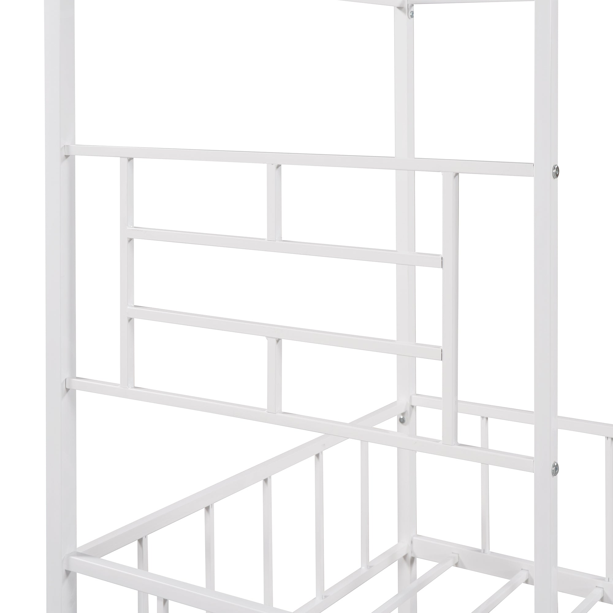 Metal House Bed Frame Twin Size with Slatted Support No Box Spring Needed White - Atlantic Fine Furniture Melbourne FL