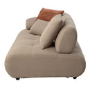 Carrick - Sectional Sofa With 6 Pillows - Beige Sandwich Mesh Fabric