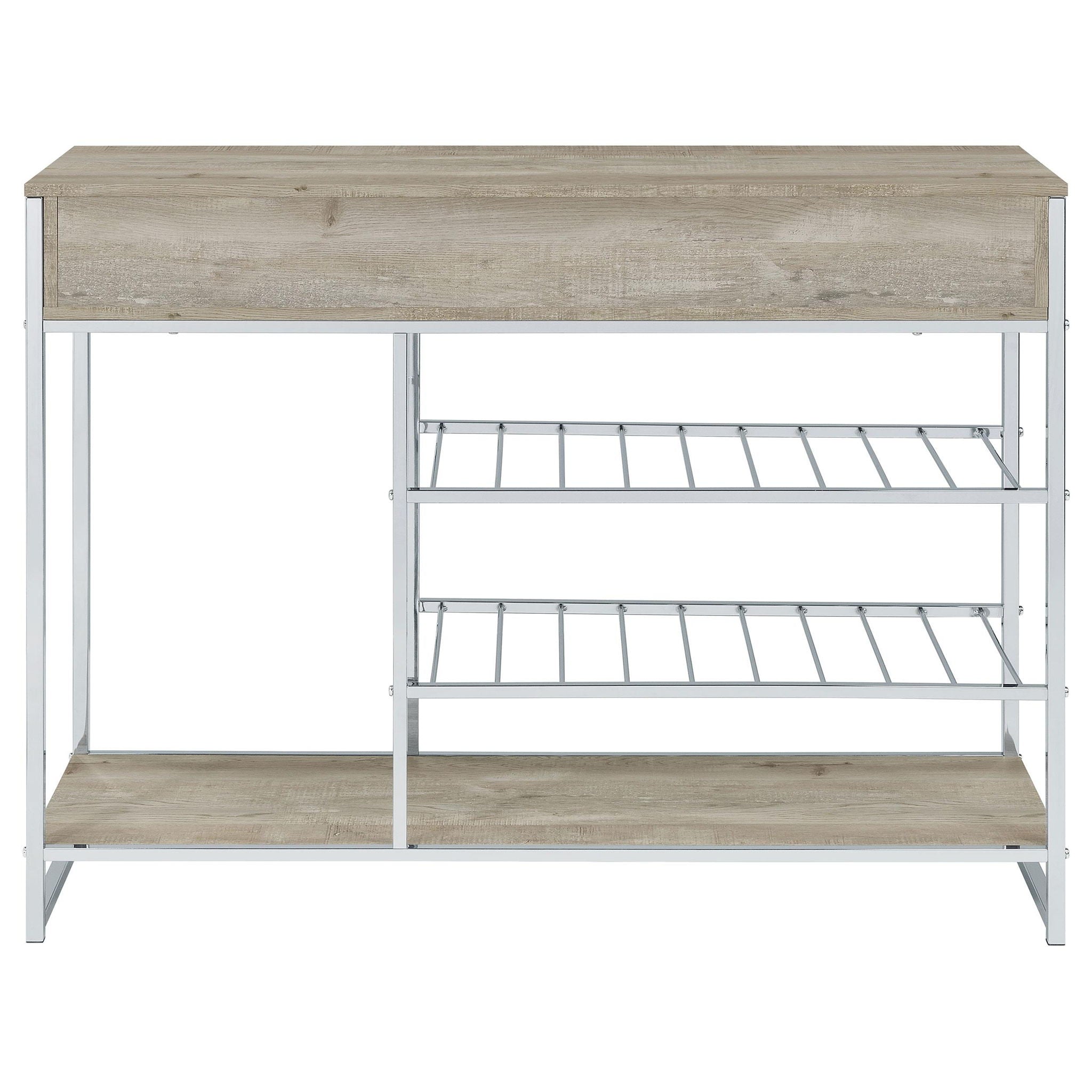 Melrose 2-drawer Home Bar Storage with Wine Rack Grey