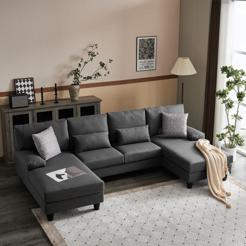 Khamisi - 3 Piece Upholstered Sectional - Dark Gray