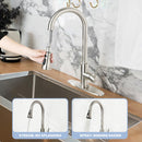 Classic High Arc Kitchen Faucet With Pull Down Sprayer, Stainless Steel - Brushed Nickel