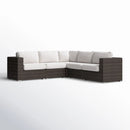 Luxurious Wicker Patio Sectional With Weather Resistant Sunbrella Cushions