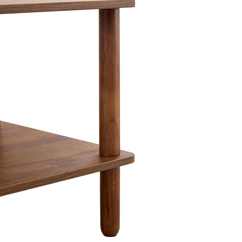 Modern 2 Tier Coffee Table With Open Storage Shelf For Living Room
