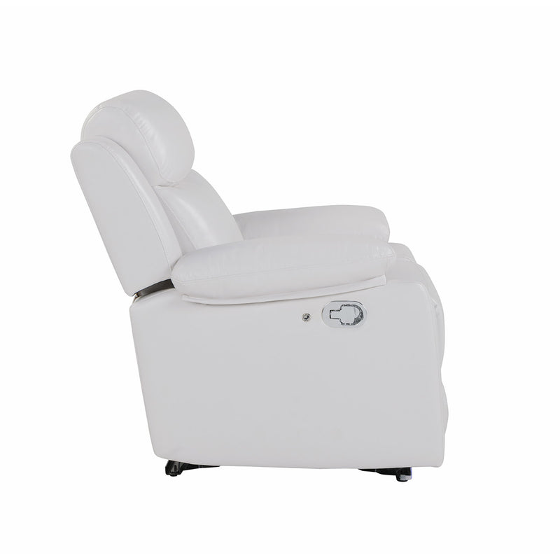 Blanche - Glider Recliner With LED Light In, Medium Firm Seating, Pillow Top Arms - White