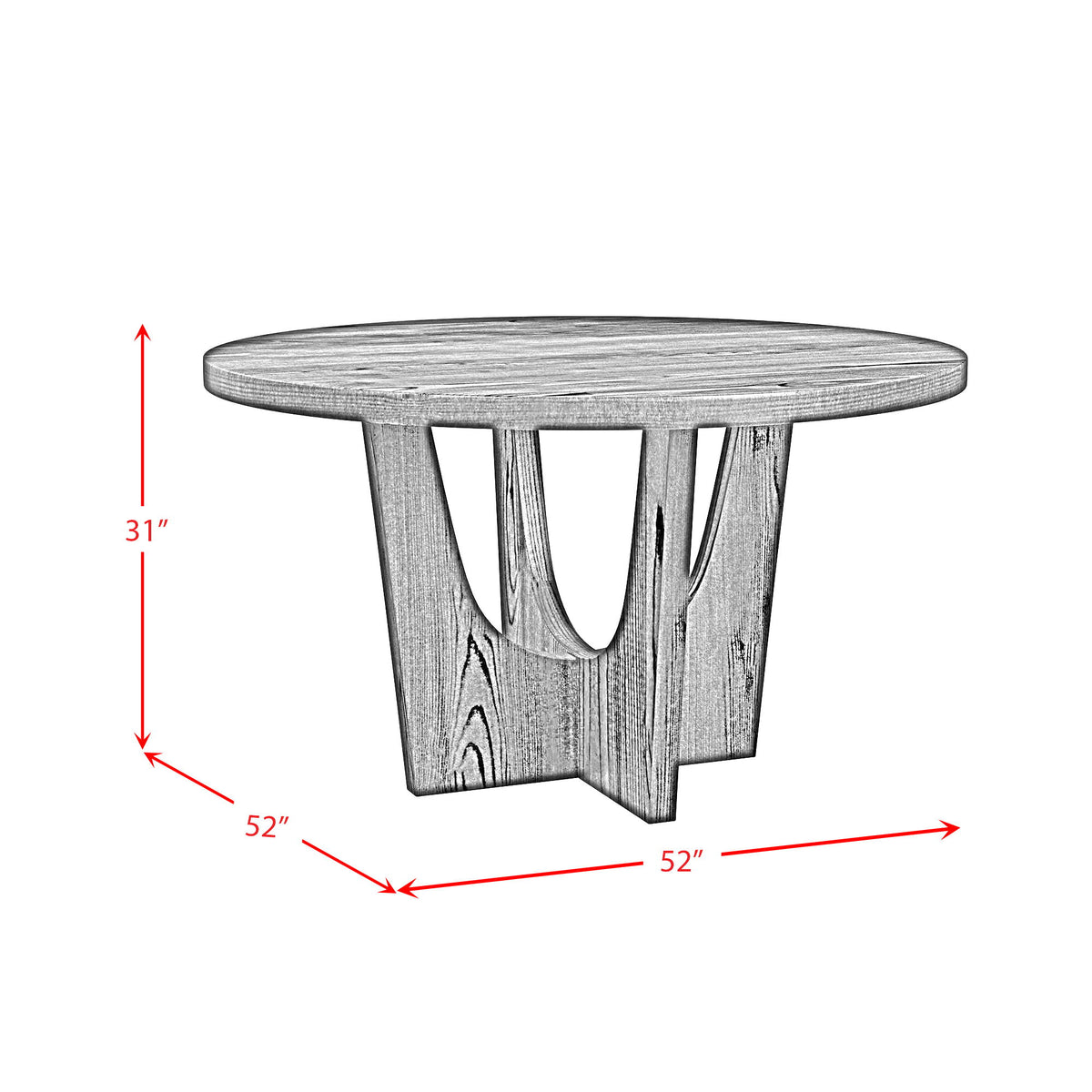 Oregon Round Table With Wood Top in Black by Elements International, view 10
