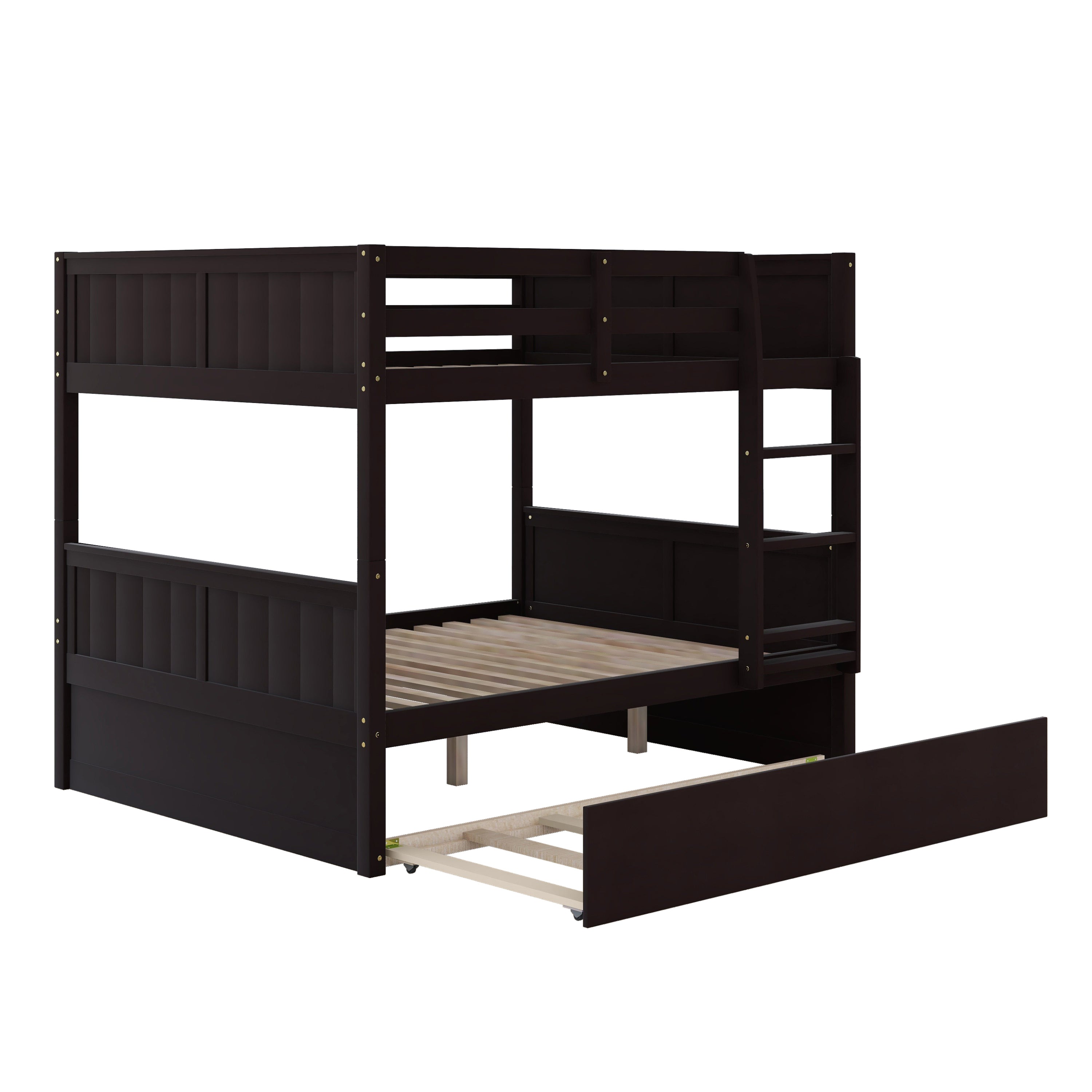 Full Over Full Bunk Bed with Twin Size Trundle, Espresso (old sku: LP000250AAP ) - Atlantic Fine Furniture Melbourne FL
