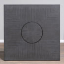 Counter Height Dining Table With Tapered Base And Lazy Susan - Gray