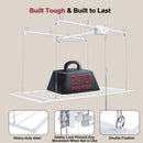 Overhead Garage Storage Rack 3 X 6 Ft For High Ceilings, With Safety Lock - White