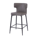Modern Bar Stools With Upholstery And Metal Footrest (Set of 2)