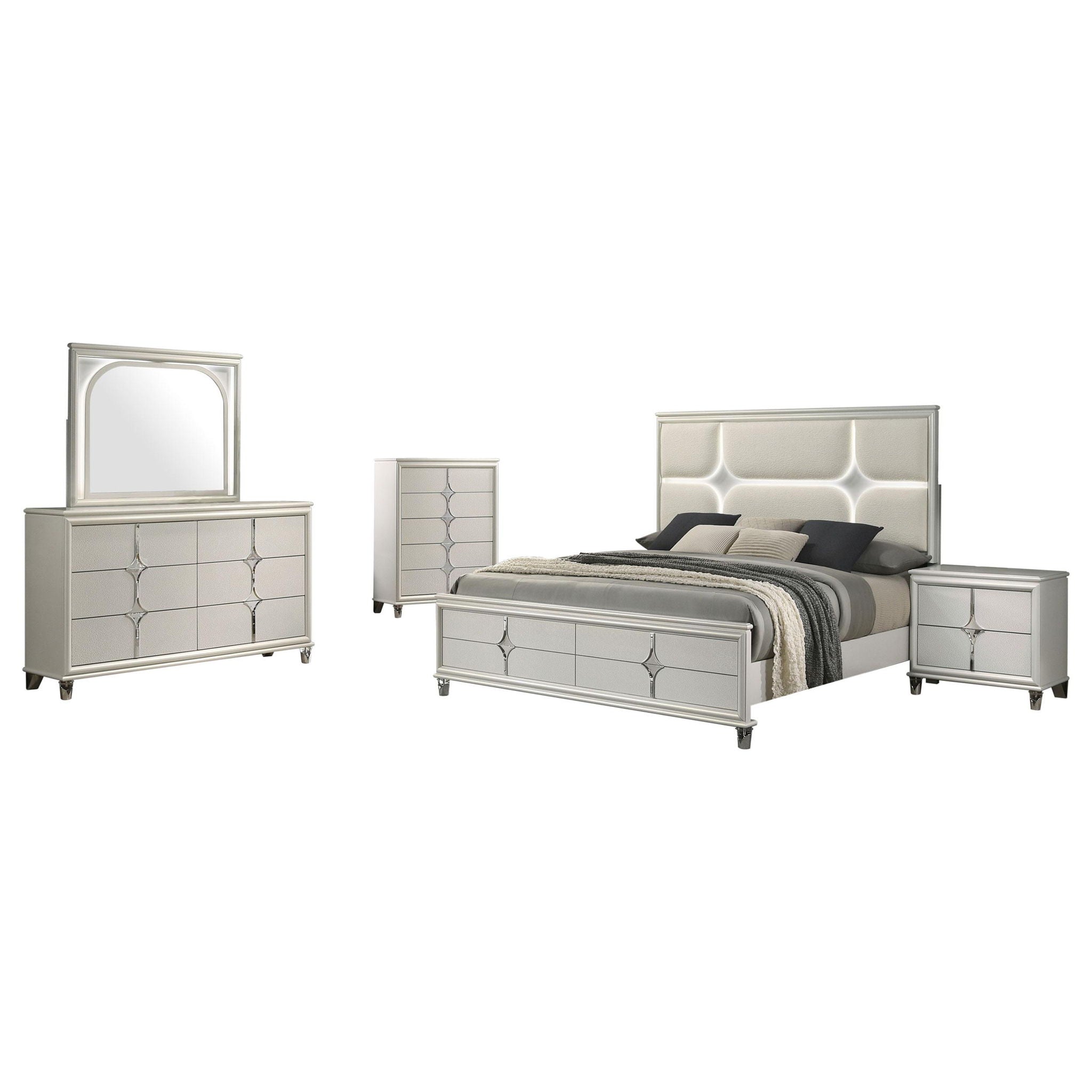 Olivia 5-piece California King Bedroom Set Pearl White