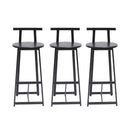 Modern Bar Stools With Backrest For Kitchen (Set of 3)