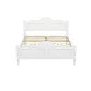 Traditional Concise Style Solid Wood Platform Bed, No Need Box Spring, White Queen