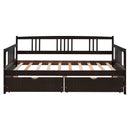 Twin Size Daybed Wood Bed with Two Drawers,Espresso(OLD SKU:LP000057AAP)