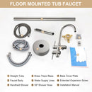Freestanding Bathtub Faucet Floor Mount Tub Filler With Swivel Gooseneck Spout And Cylinder Handheld