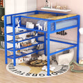 Loft Bed With 4 Tier Shelves And Storage