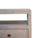 Acid - 2 Drawer Open Bedside Table - Gray Ash