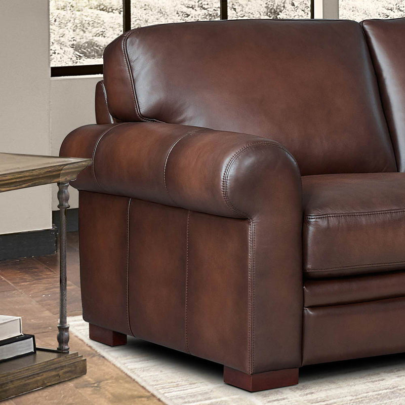 Brookfield - Leather L-Shaped Convertible Sectional