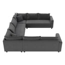 Modular Sectional Reversible U Shaped Couch Set, Free Combination Minimalist Style, Oversized 8 Seat Convertible Sofa