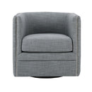 Capstone - Swivel Barrel Chair With Nailhead Accents And Button Tufting