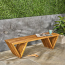 Gloaming - Outdoor Bench With Slat Design And Triangular Base