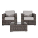 Wicker Seating Group Set With Table And Cushions