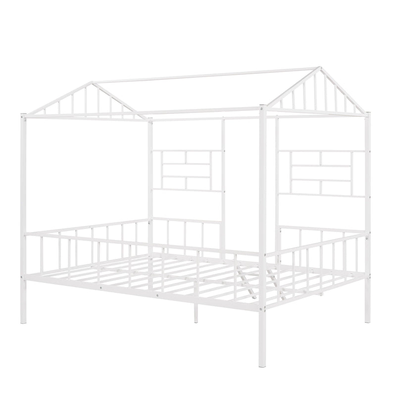 House Bed Frame With Slatted Support, No Box Spring Needed