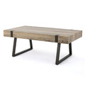 Abitha - Coffee Table With Industrial Powder Coated Metal Legs