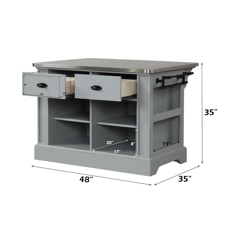 Urrur - Kitchen Island - Gray Finish
