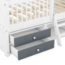 Full Size Wood Bed House Bed Frame,White