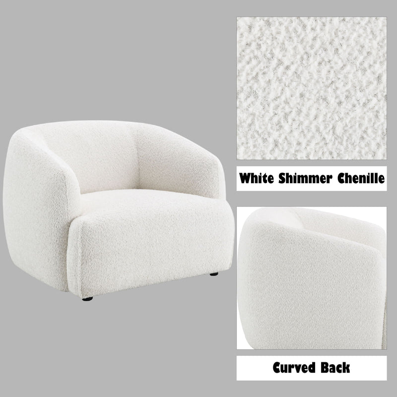 Lucifer - Chair - White Shimmer Chenille