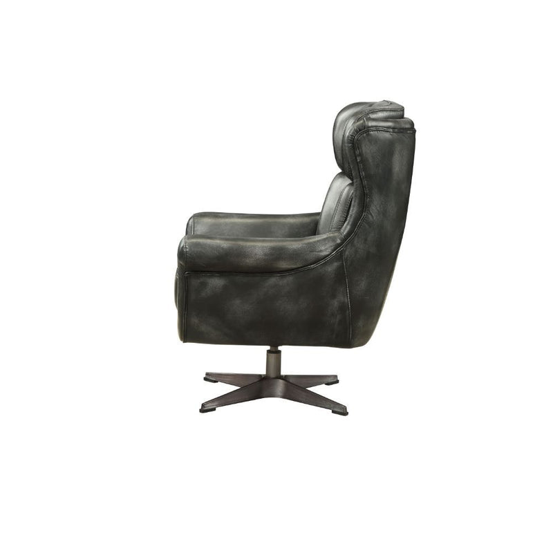 Asotin - Accent Chair - Vintage Black Top Grain Leather