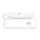 42" Propane Gas Fire Pit Table, 50000 Btu Rectangular Steel Fire Pit With Glass Wind Guard For Outside Patio Deck Garden Courtyard - Gray