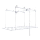 Overhead Garage Storage Rack 3 X 6 Ft For High Ceilings, With Safety Lock - White