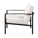 Millie - Modern Stationary Metal Accent Chair With Polyester Upholstery - Off White