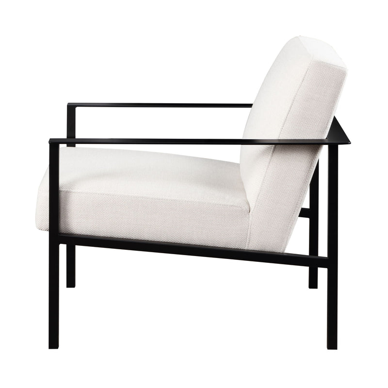 Millie - Modern Stationary Metal Accent Chair With Polyester Upholstery - Off White