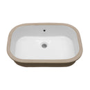 Undermount Bathroom Sink 22" X 15.25" With Overflow Sleek, High Temperature Fired, Stain Resistant, Smooth Polished Surface - White