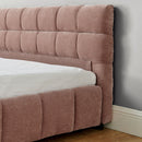 Modern Platform Bed Frame With Thick Chenille Fabric