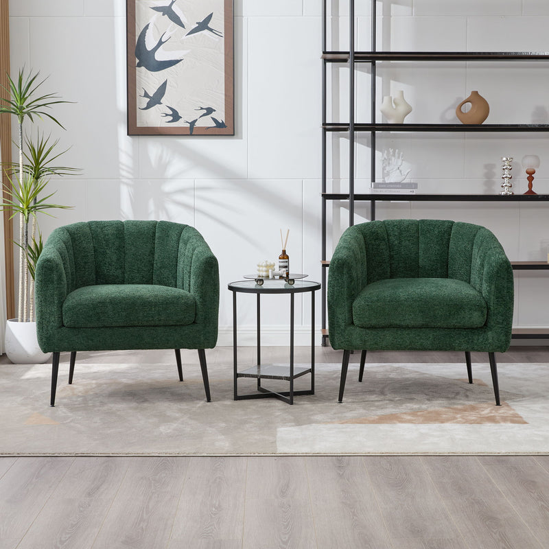 Vanity Barrel Accent Lounge Chair - Green