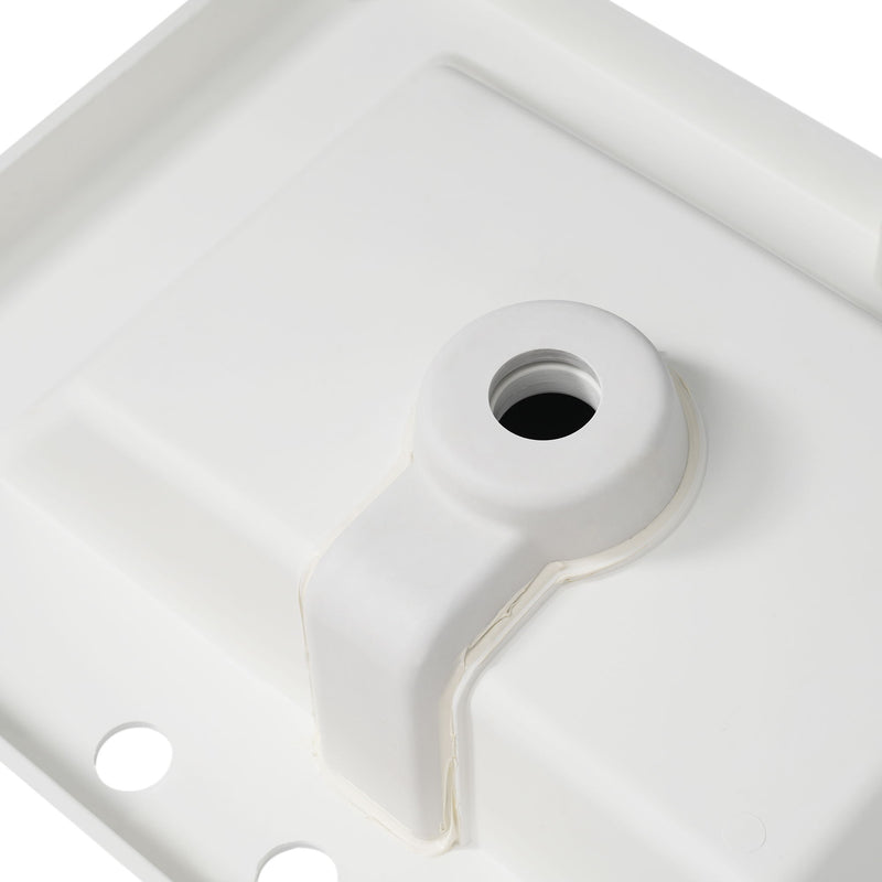 Vanity Top With Undermount Rectangular Double Sinks, Faucet Holes - White