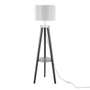 Compass - Mid Century Modern Floor Lamp With Shelf