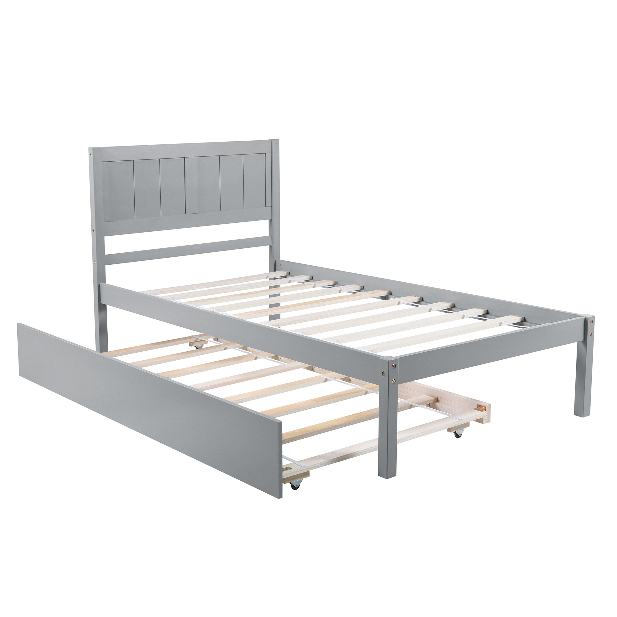 Twin size Platform Bed Wood Platform Bed with Trundle - Atlantic Fine Furniture Melbourne FL