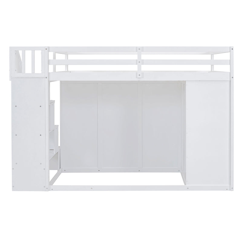 Loft Bed With Built In Wardrobes, Cabinets And Drawers