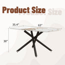 Luxurious Marble Patterned Dining Table With Metal Fork Legs