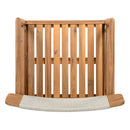 Creative Braided Acacia Wood Outdoor Dining Table And Chairs With Armrests (Set of 2) - Teak / White