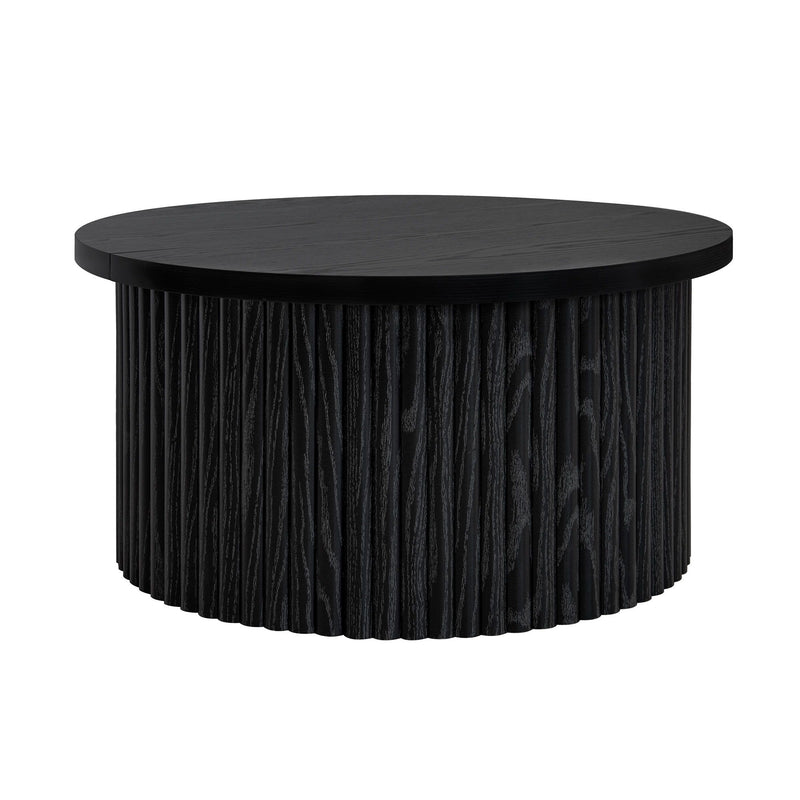 Coffee Table, Round Coffee Table, Modern Side Tables Accent End Table For Living Room, Apartment - Black
