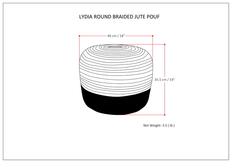 Lydia - Handcrafted Round Pouf