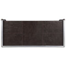 Brancaster - Executive Writing Desk - Distress Chocolate Top Grain Leather & Aluminum